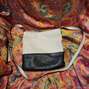 Kate Spade Gray And Black Leather Shoulder Bag Crossbody Purse